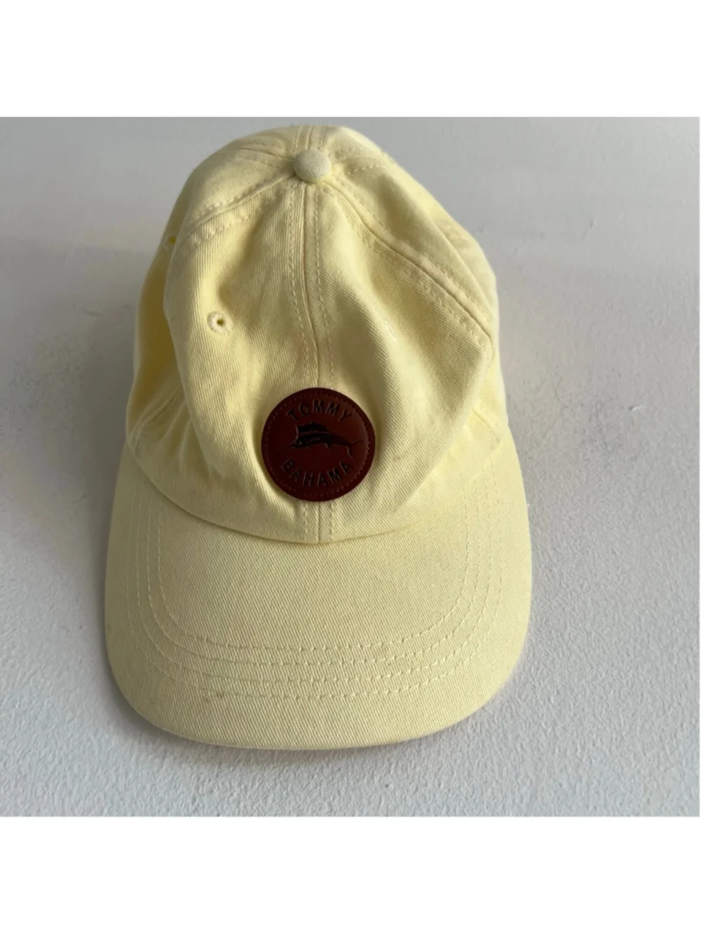 Men's Tommy Bahama One Size Yellow Baseball Cap with Brown Patch
